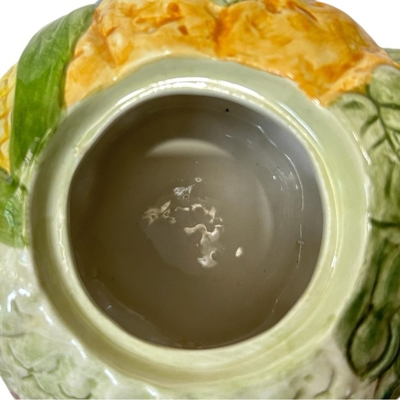 Vtg 1980's FITZ & FLOYD Vegetable Garden Ceramic Teapot w/ Lid 40 oz Multicolor - Picture 7 of 10